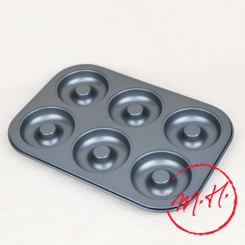 De Buyer non-stick ring doughnut tray 6 cavities coated steel