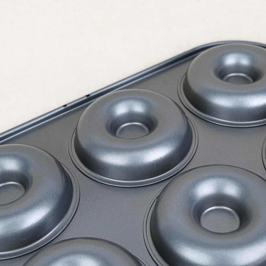 Coated steel mini savarin mould tray top view De Buyer