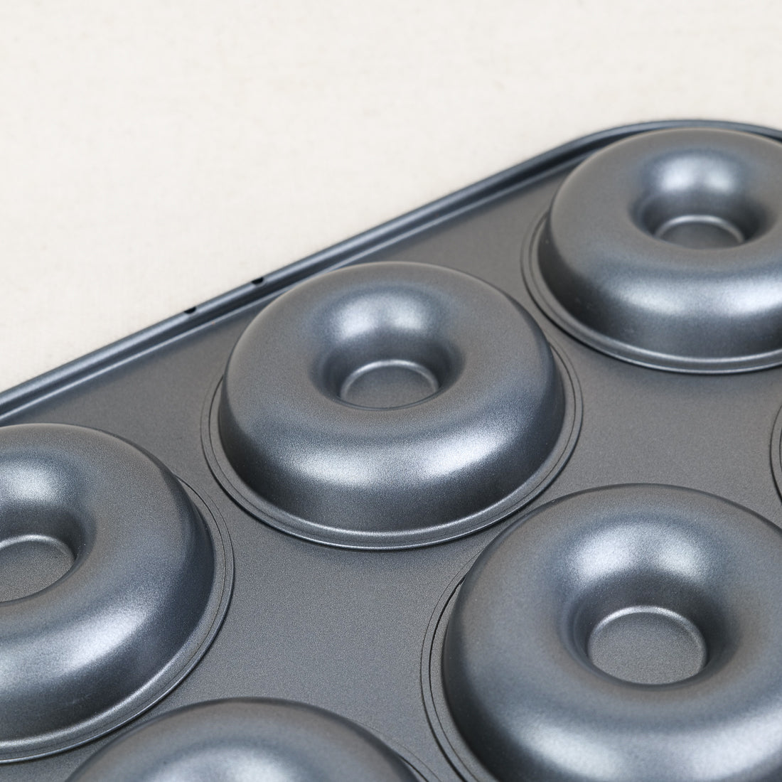 Coated steel mini savarin mould tray top view De Buyer