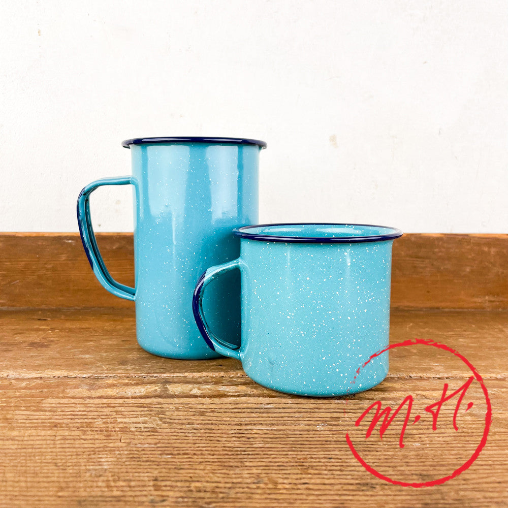 Cinsa turquoise enamel mug