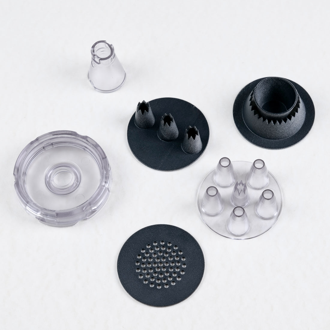 Kit multidouille 3 plateaux interchangeables Chef Inov en plastique pour décoration pâtisserie, pièces détachées étalées