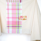 Nappe patchwork pièce unique rose vert violet