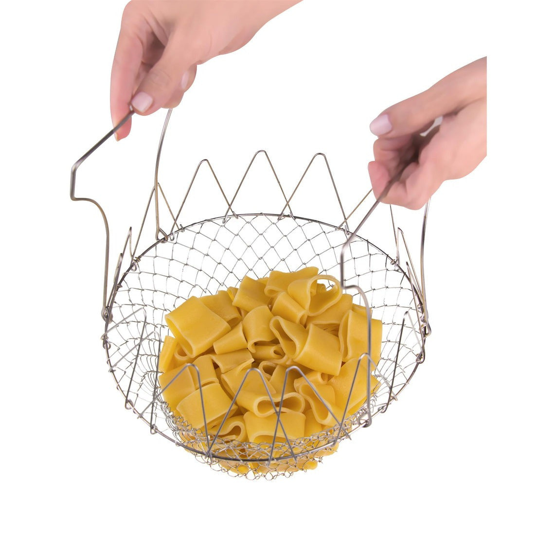 Panier égouttoir pâtes pliable en inox