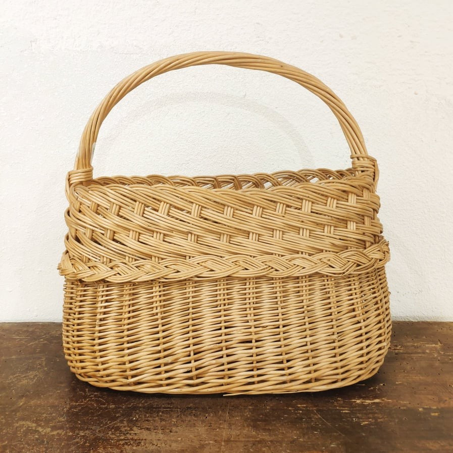 Natural wicker basket
