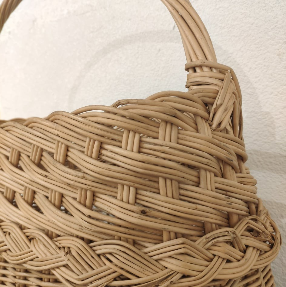 Natural wicker basket