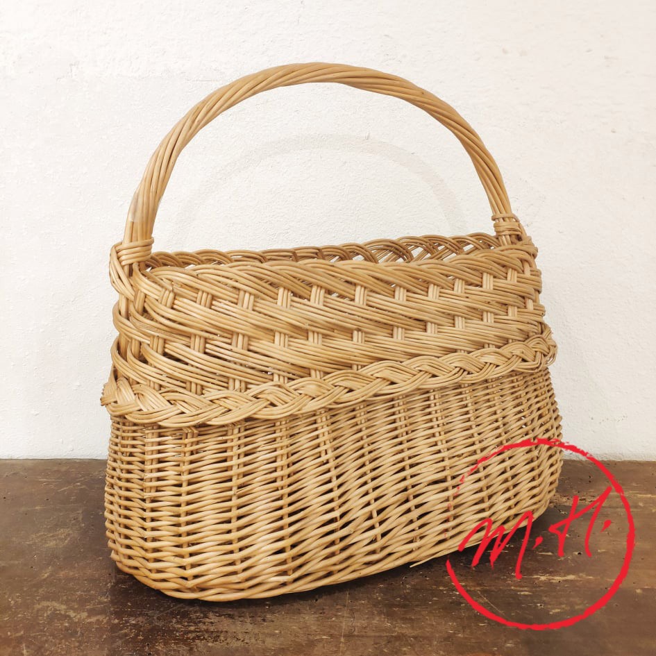 Natural wicker basket