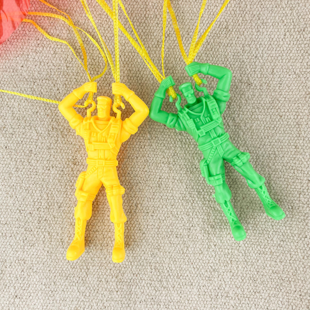 Plastic parachutist toy