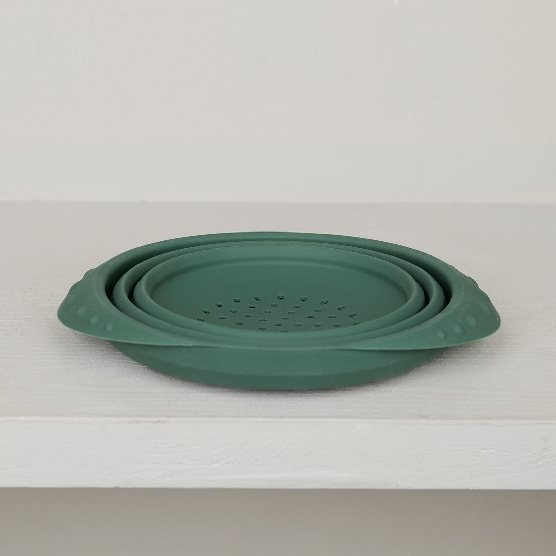 Passoire rétractable en silicone vert, rétractable pour camping ou cuisine