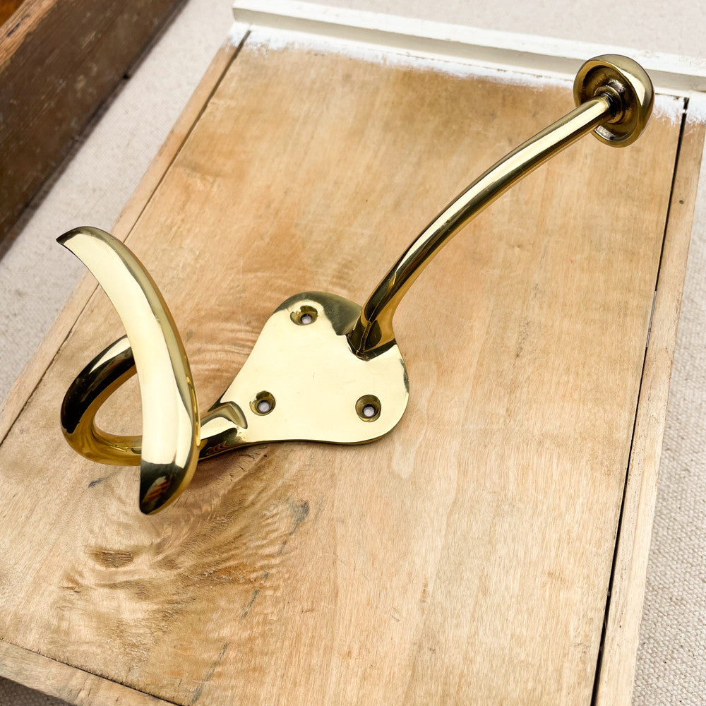 Patère porte-manteau double en laiton