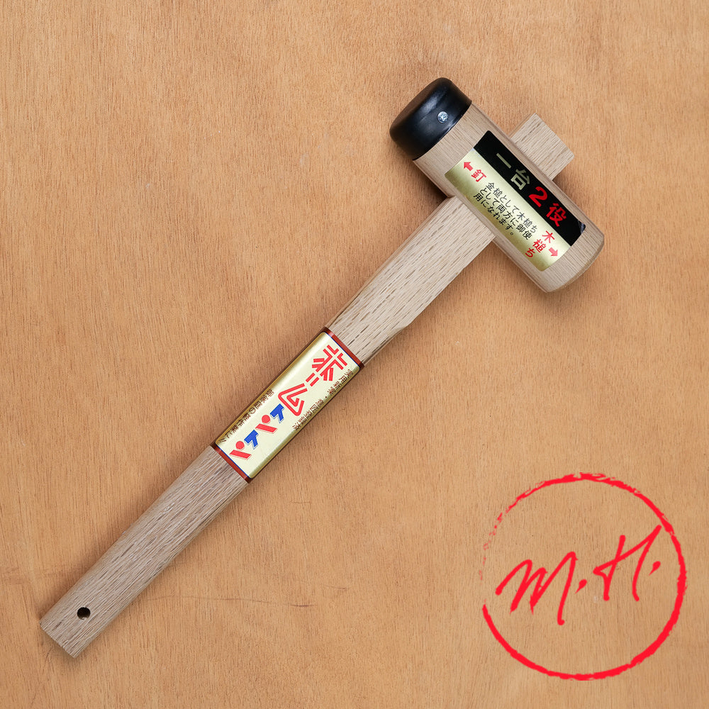 Takagi 170 g Japanese mallet, soft metal head close-up, 32 mm diameter, for chisel work and precision woodworking