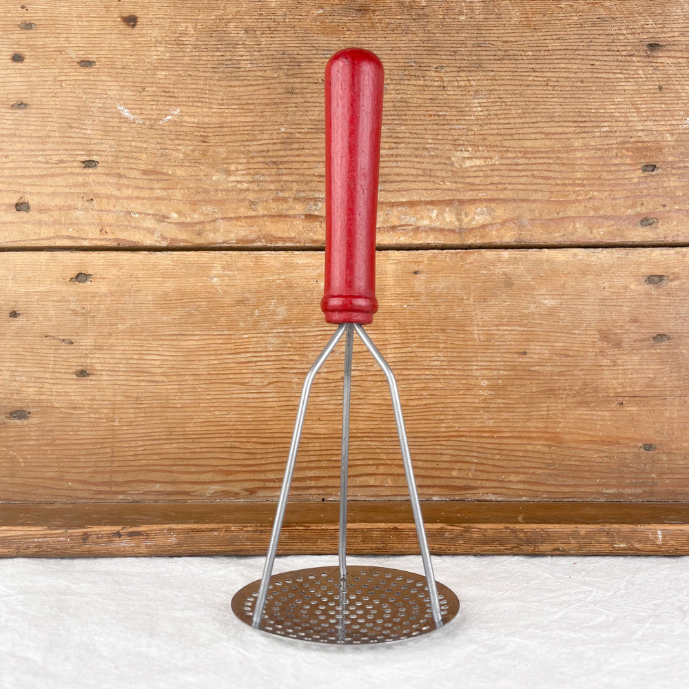 Pilon presse-purée fer et bois rouge