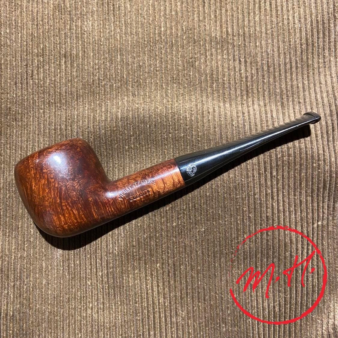 Pipe demi flammée cirée marron