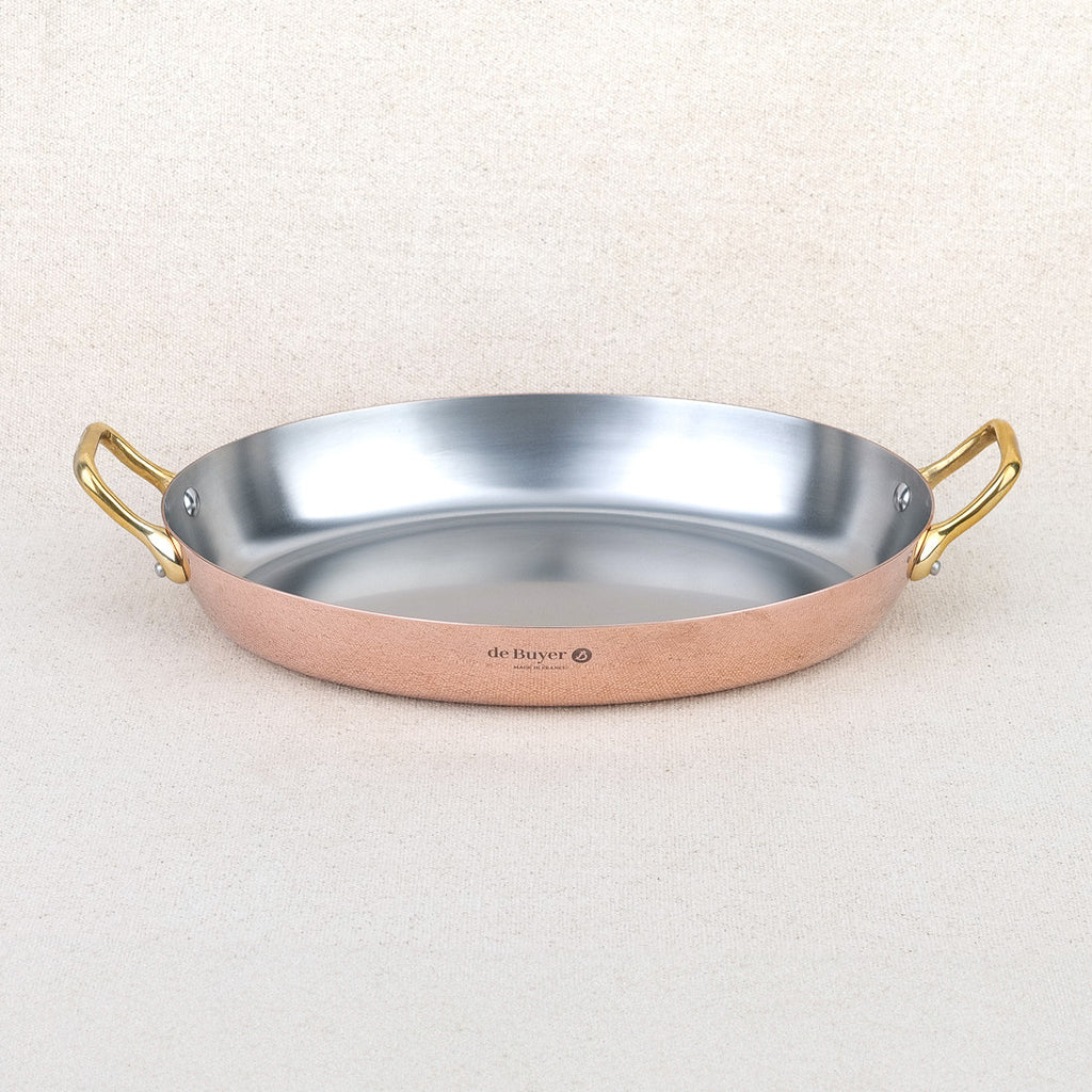 Plat ovale inocuivre anses laiton 32 cm