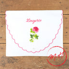 Pochette brodée Lingerie Rose