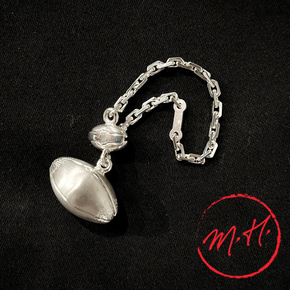 Porte-clés en argent Ballon de rugby