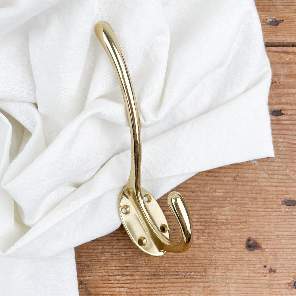Porte-manteau double en laiton 125 mm