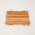 Wood and leather soap holder