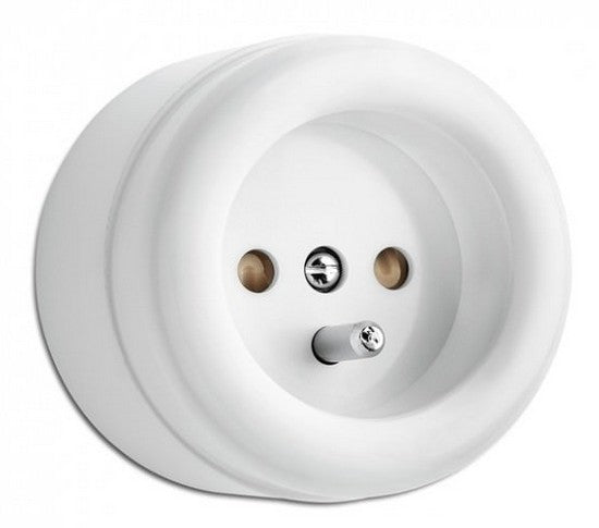 Prise en saillie 2P+T Duroplast Blanc