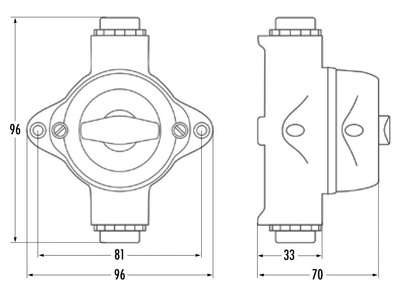 Exterior surface-mounted outlet