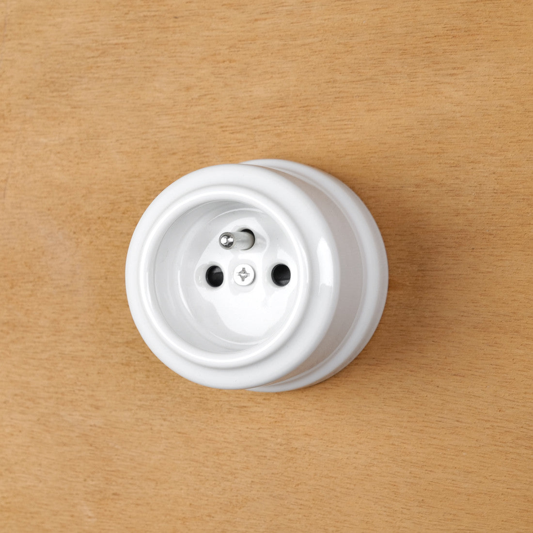 White porcelain wall socket