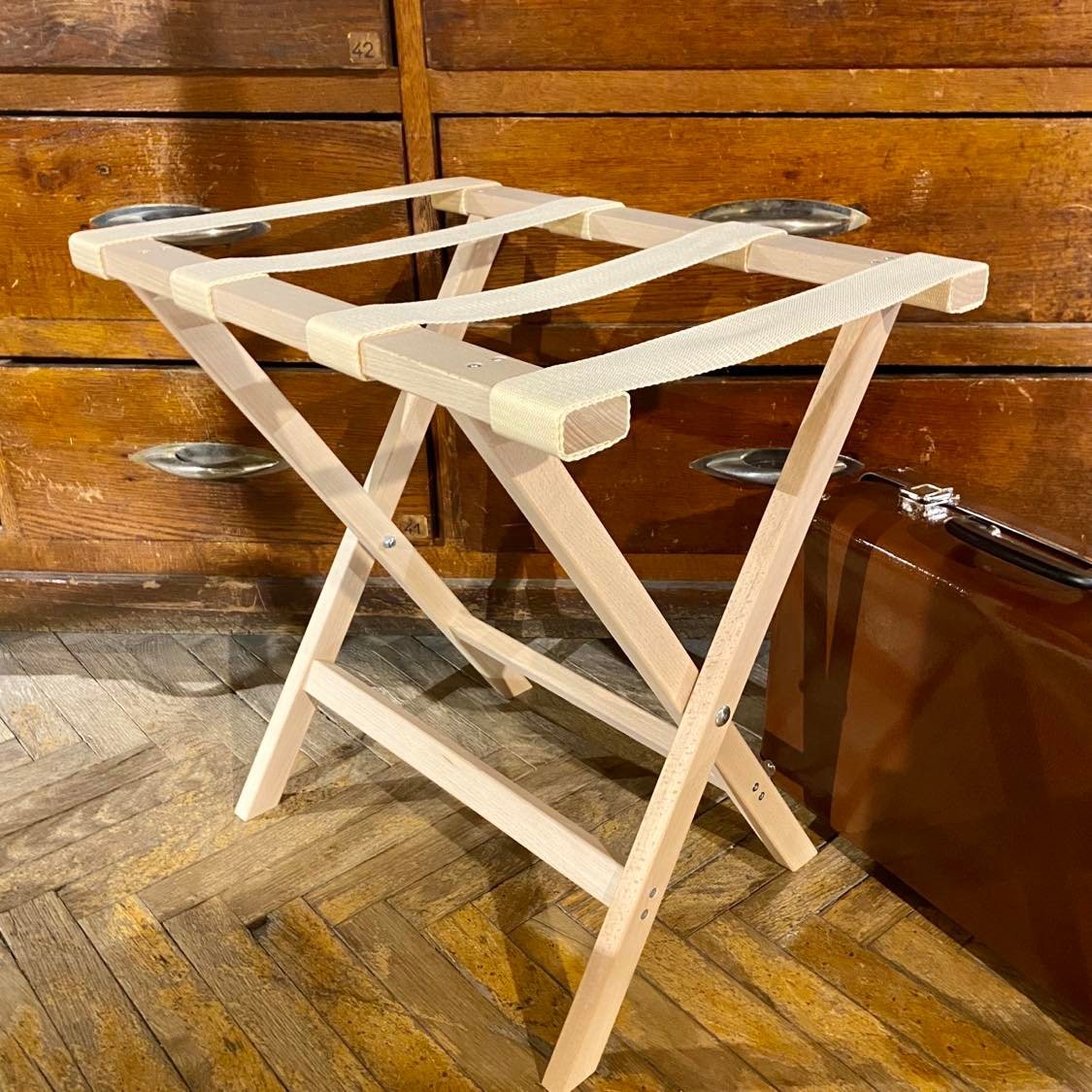 Repose bagage pliant en bois