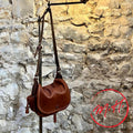 Sac bandoulière en cuir marron (grand modèle)