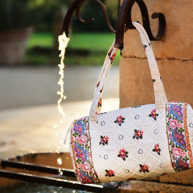 sac petit escampadou coton blanc et rose