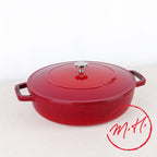 Sauteuse ronde en fonte cerise