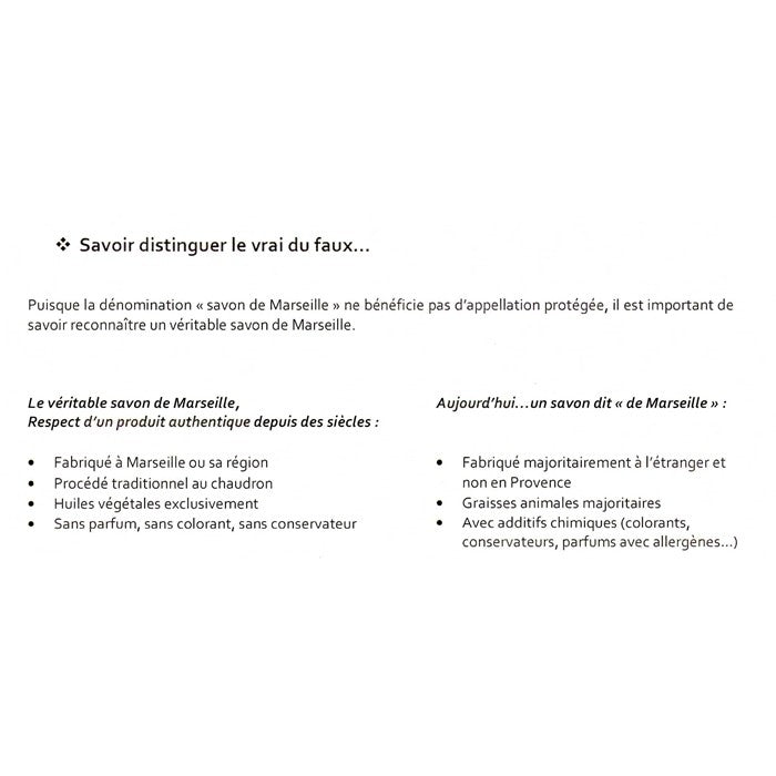 Savon de Marseille à l'huile végétale  400 g