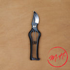 Sécateur japonais en acier carbone S58C 200 mm, fabrication japonaise, lame courbe et manches noirs