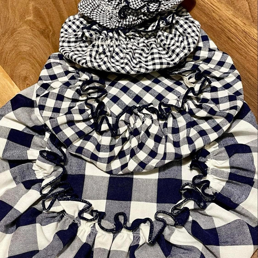 Set of 4 gingham bowl covers