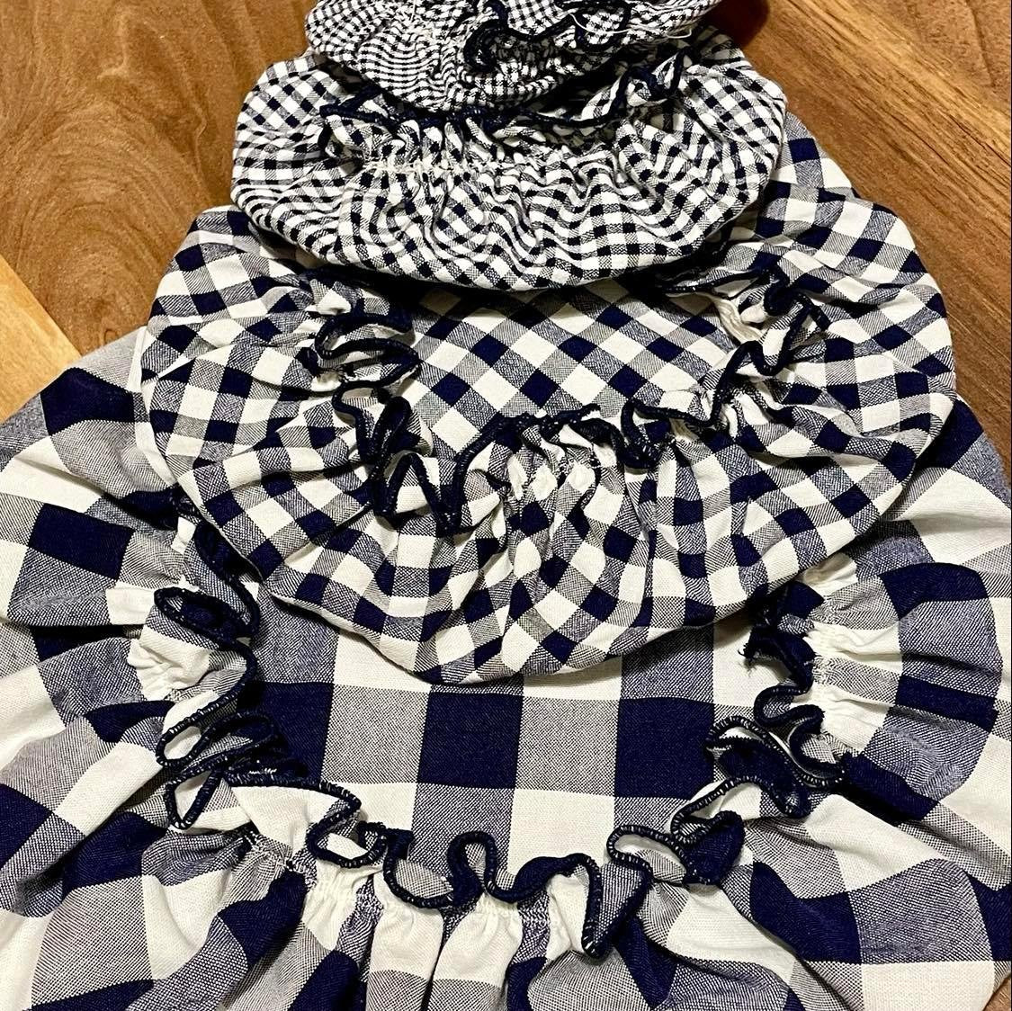Set of 4 gingham bowl covers