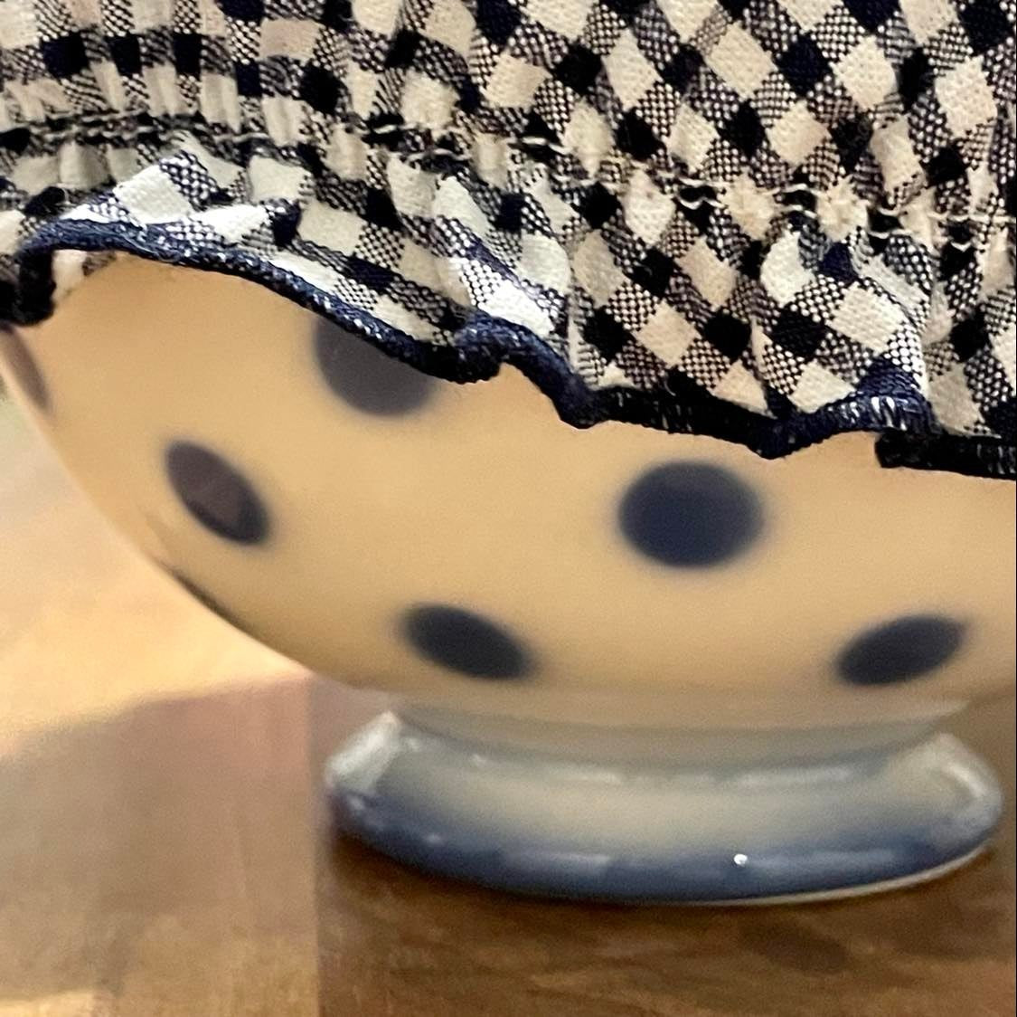 Set of 4 gingham bowl covers