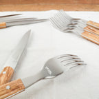 Opinel olive wood knives and forks "Table au soleil"
