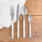 4-piece matt white cutlery set