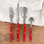 4-piece matt burgundy cutlery set