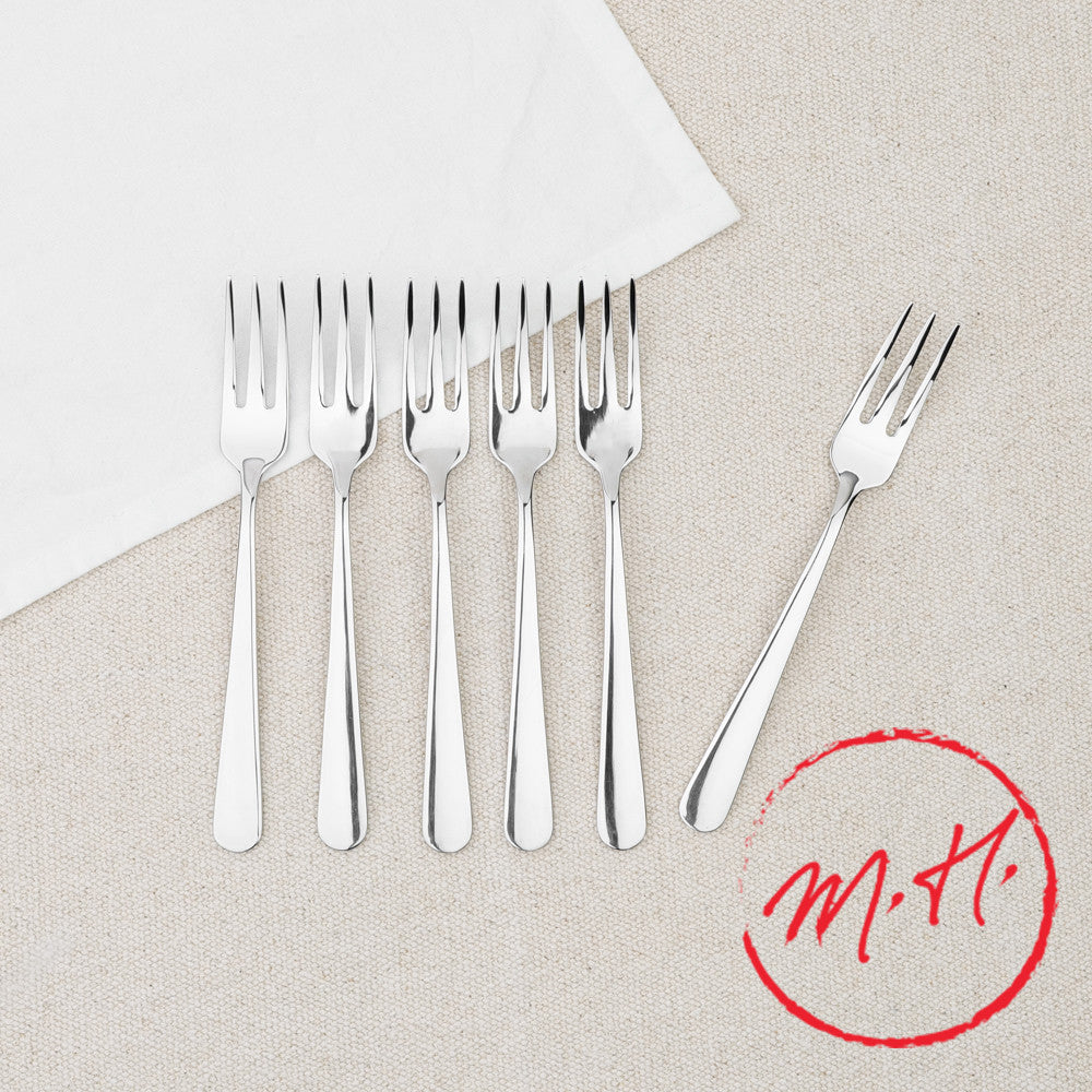 Set of 6 stainless steel dessert forks