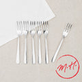 Set of 6 stainless steel dessert forks