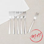Set of 6 stainless steel dessert forks