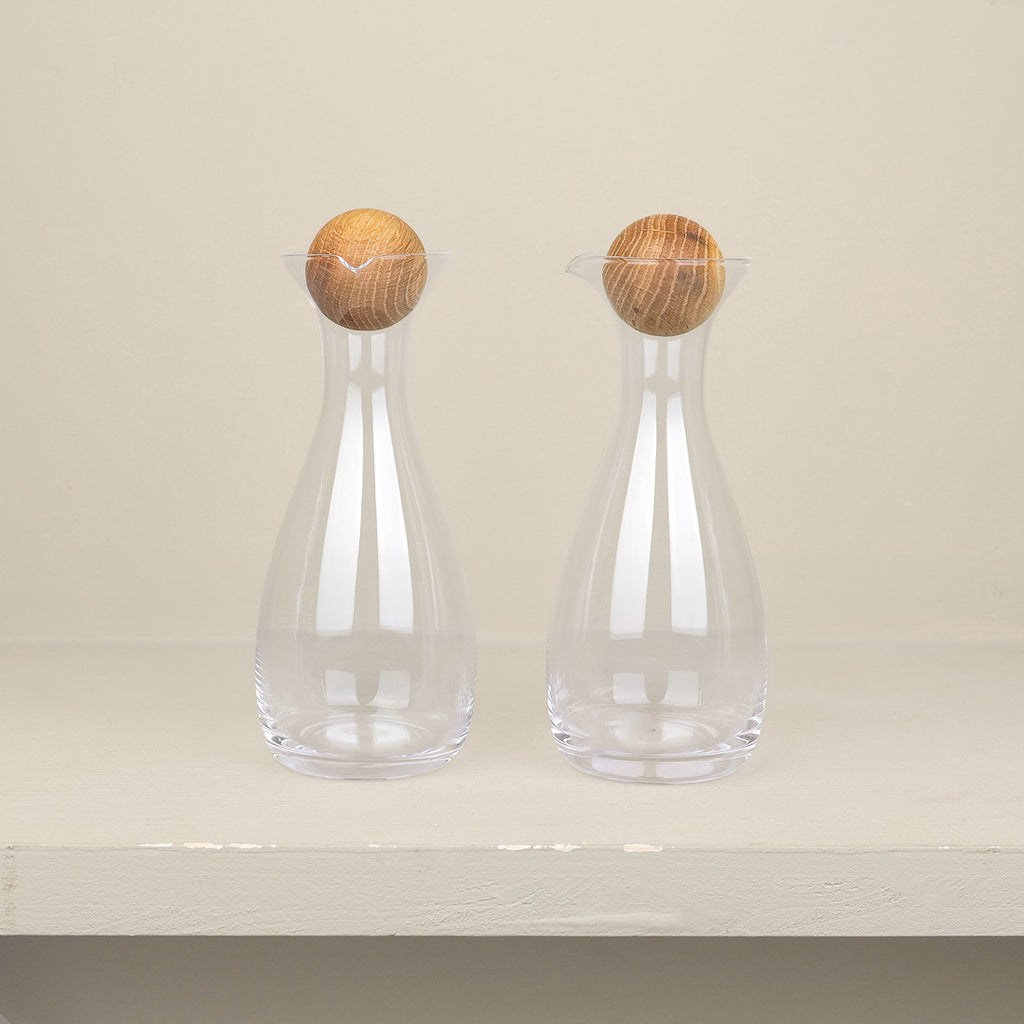 Set huilier et vinaigrier en verre transparent