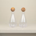 Set huilier et vinaigrier en verre transparent