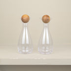 Set huilier et vinaigrier en verre transparent