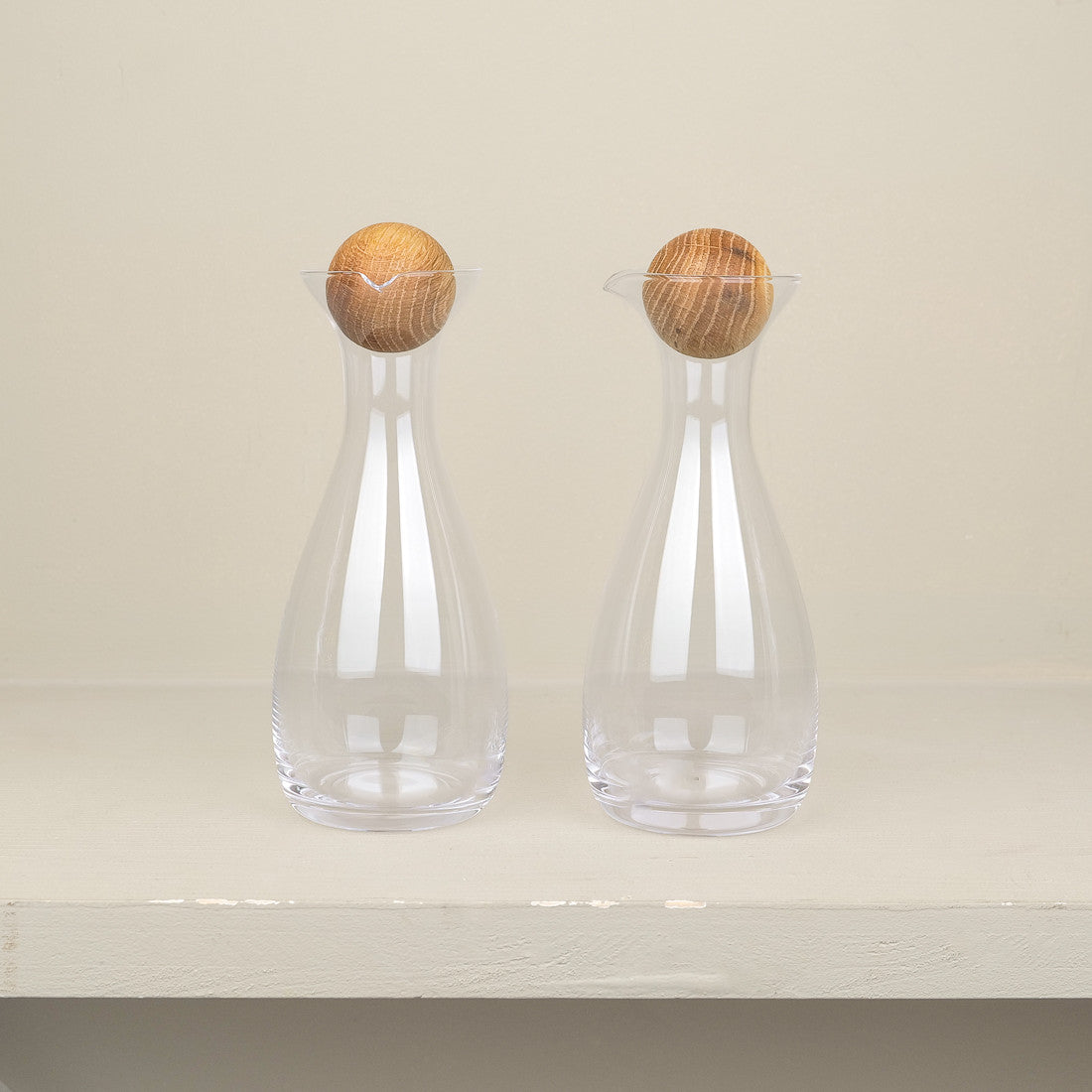 Set huilier et vinaigrier en verre transparent