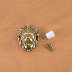 Lion head bell Polished Brass