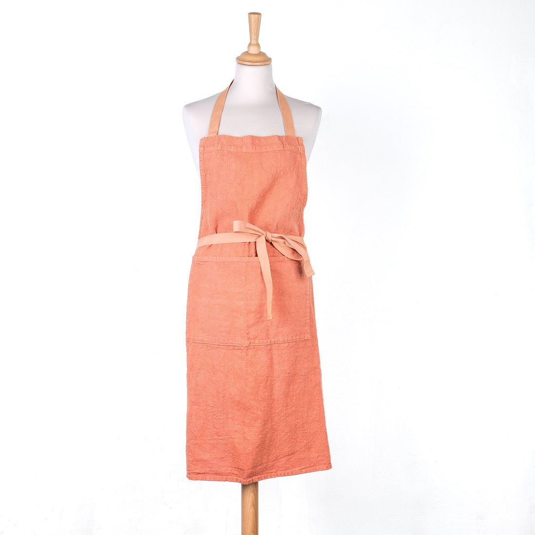 100% linen apron, terracotta