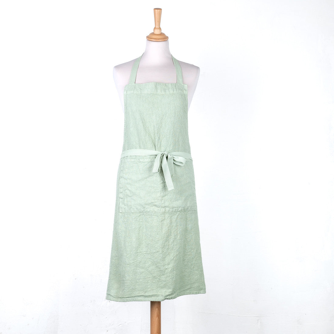 100% linen apron, pistachio