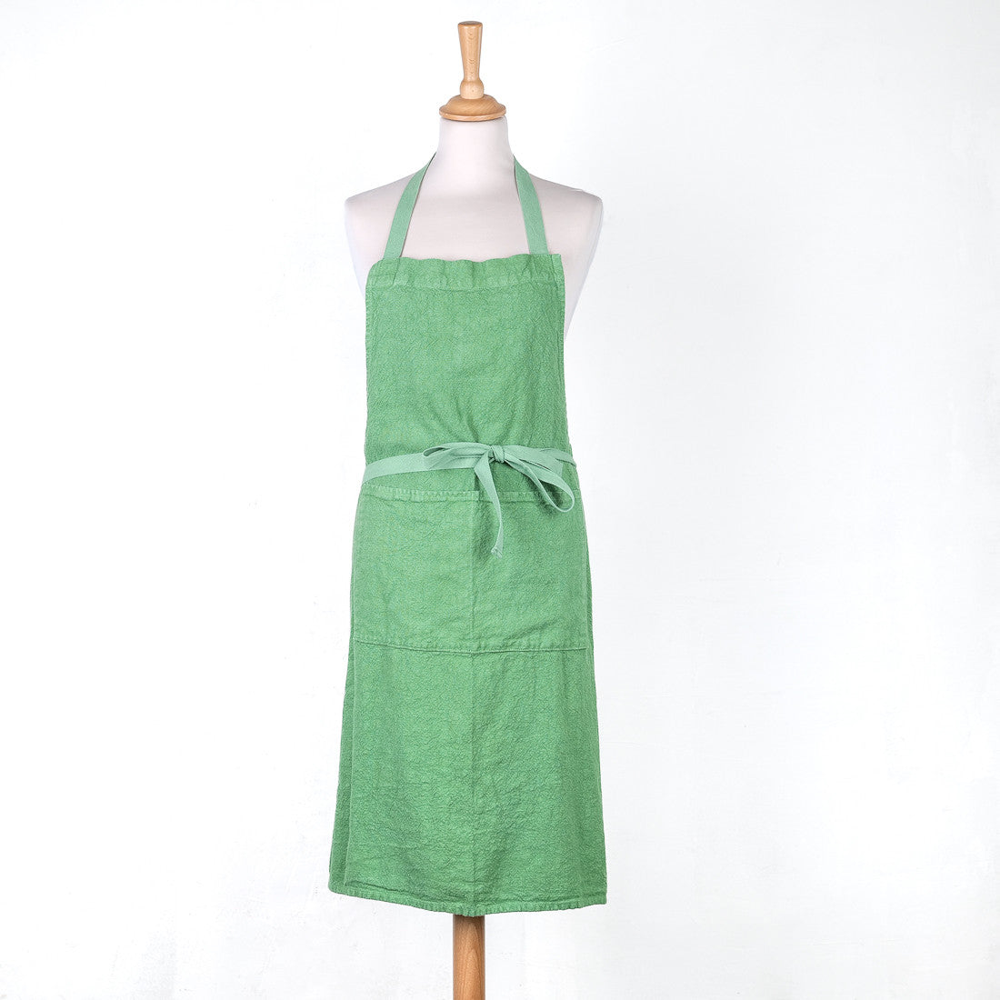 100% linen apron, lettuce green
