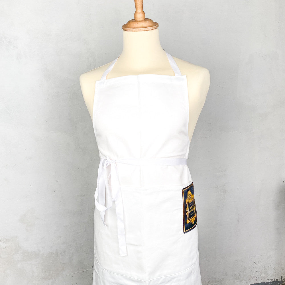 White cotton apron Maison Empereur