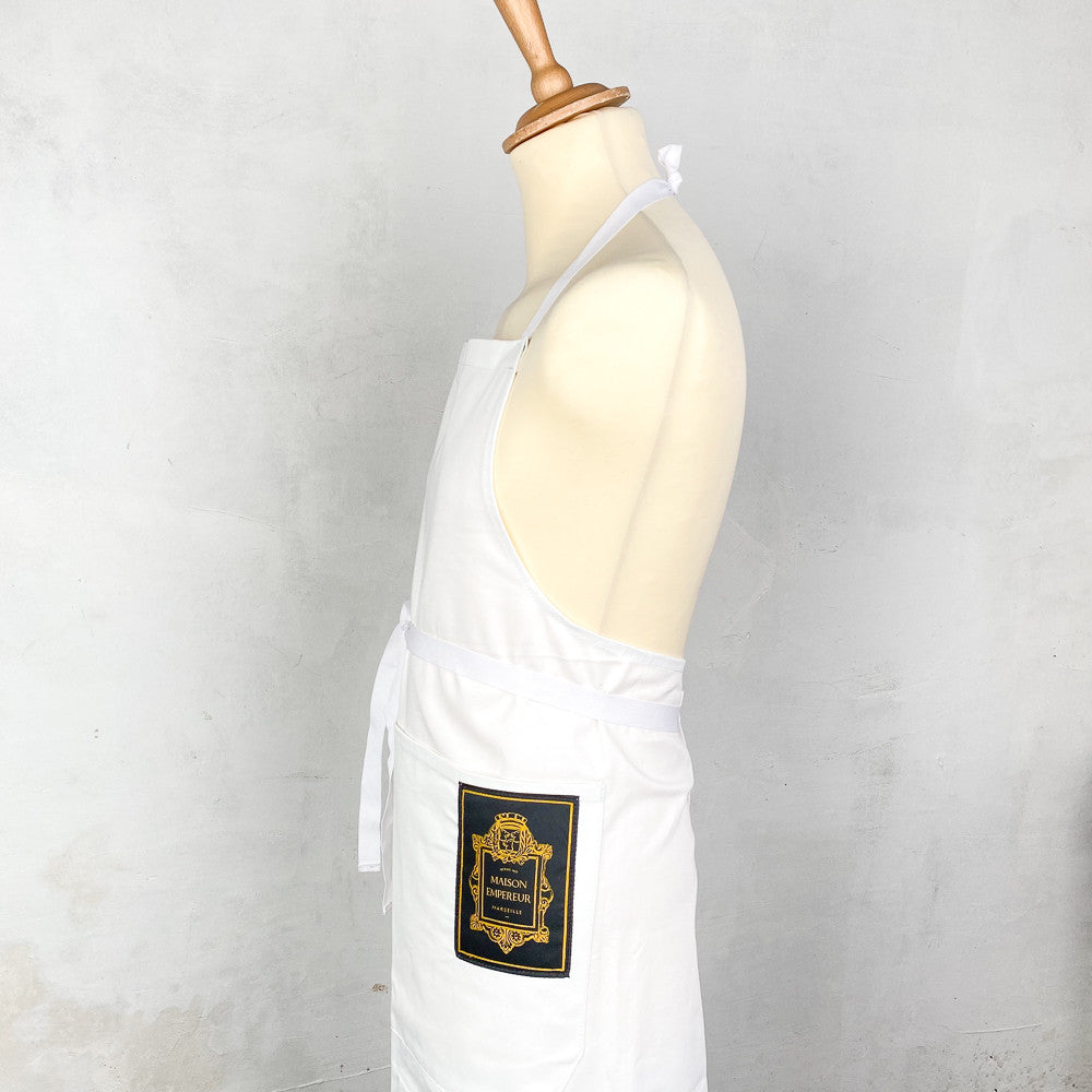 White cotton apron Maison Empereur