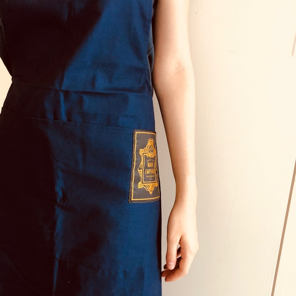 Maison Empereur blue cotton apron